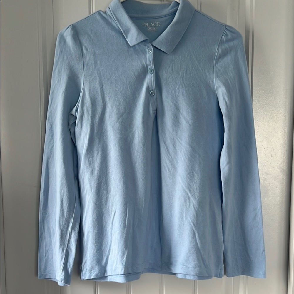Girl’s Blue Polo long sleeve uniform Shirt